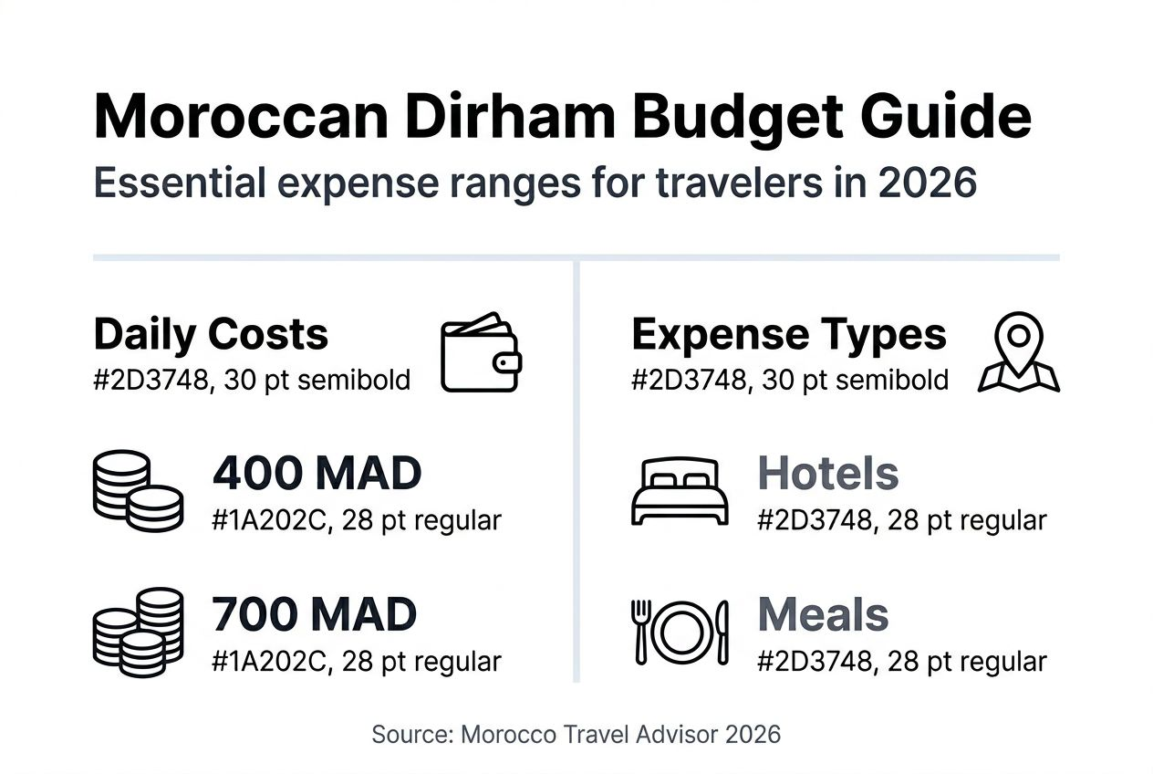 Infographic showing Moroccan Dirham expenses