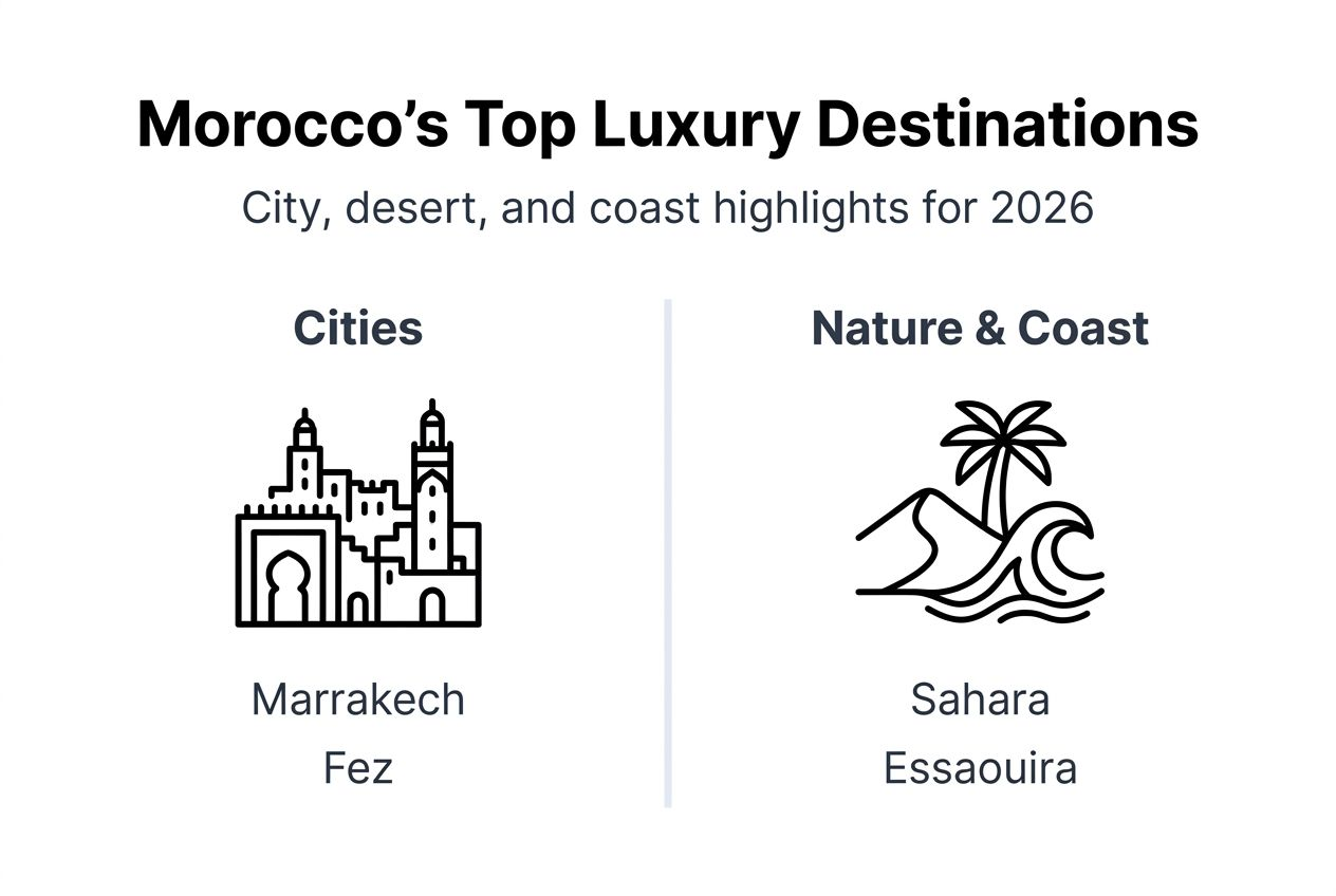 Infographic comparing Morocco luxury destinations
