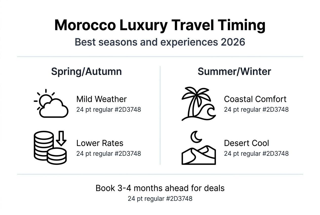 Infographic shows Morocco travel best timing overview