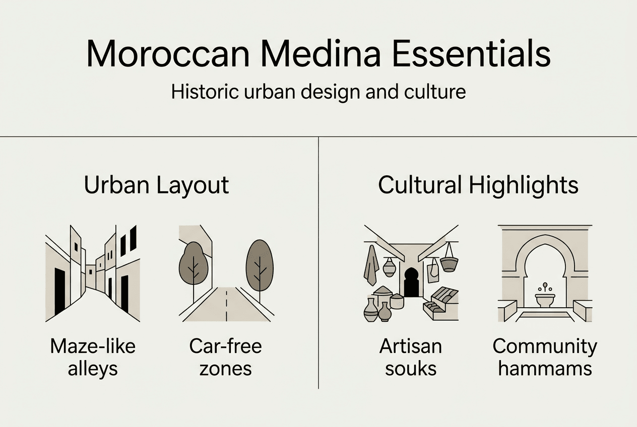 Infographic on Moroccan medina design and culture