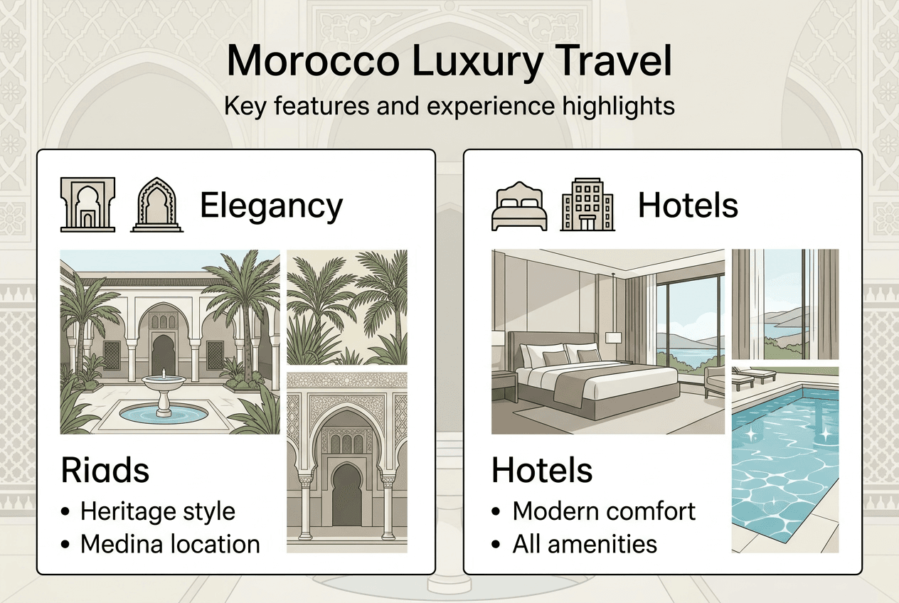 Infographic compares riads and hotels luxury