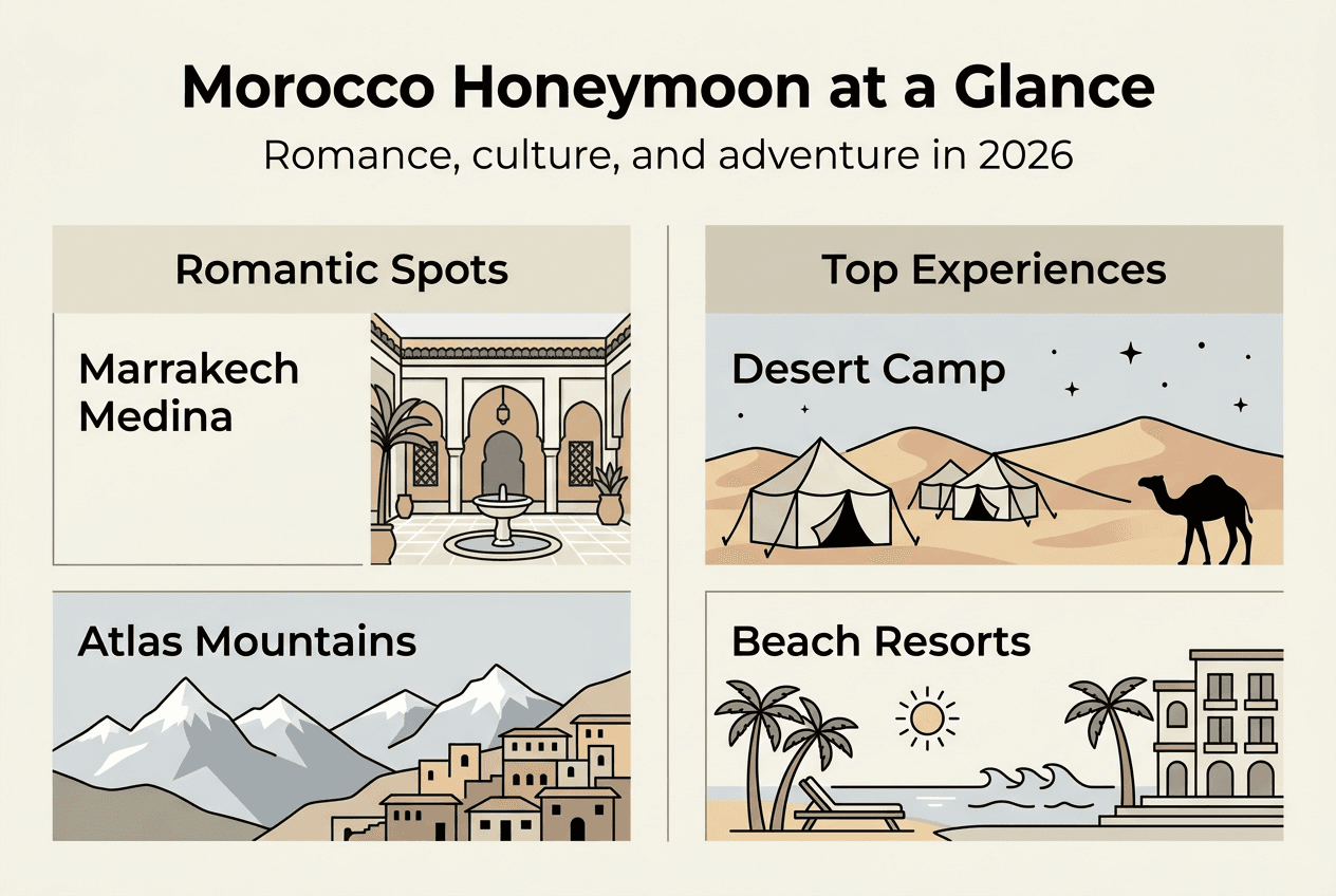 Infographic Morocco honeymoon highlights spots and experiences