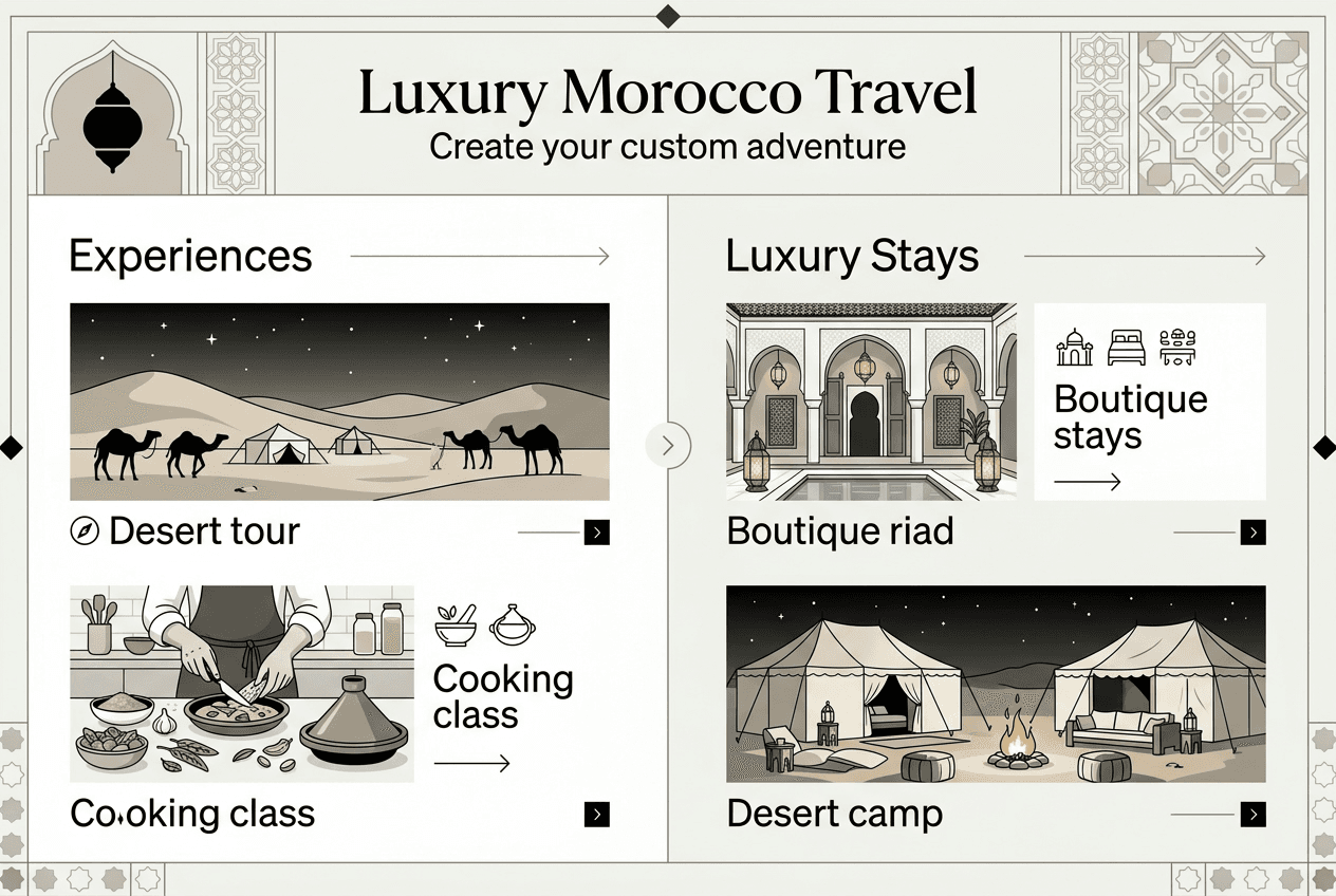 Infographic luxury Morocco travel highlights