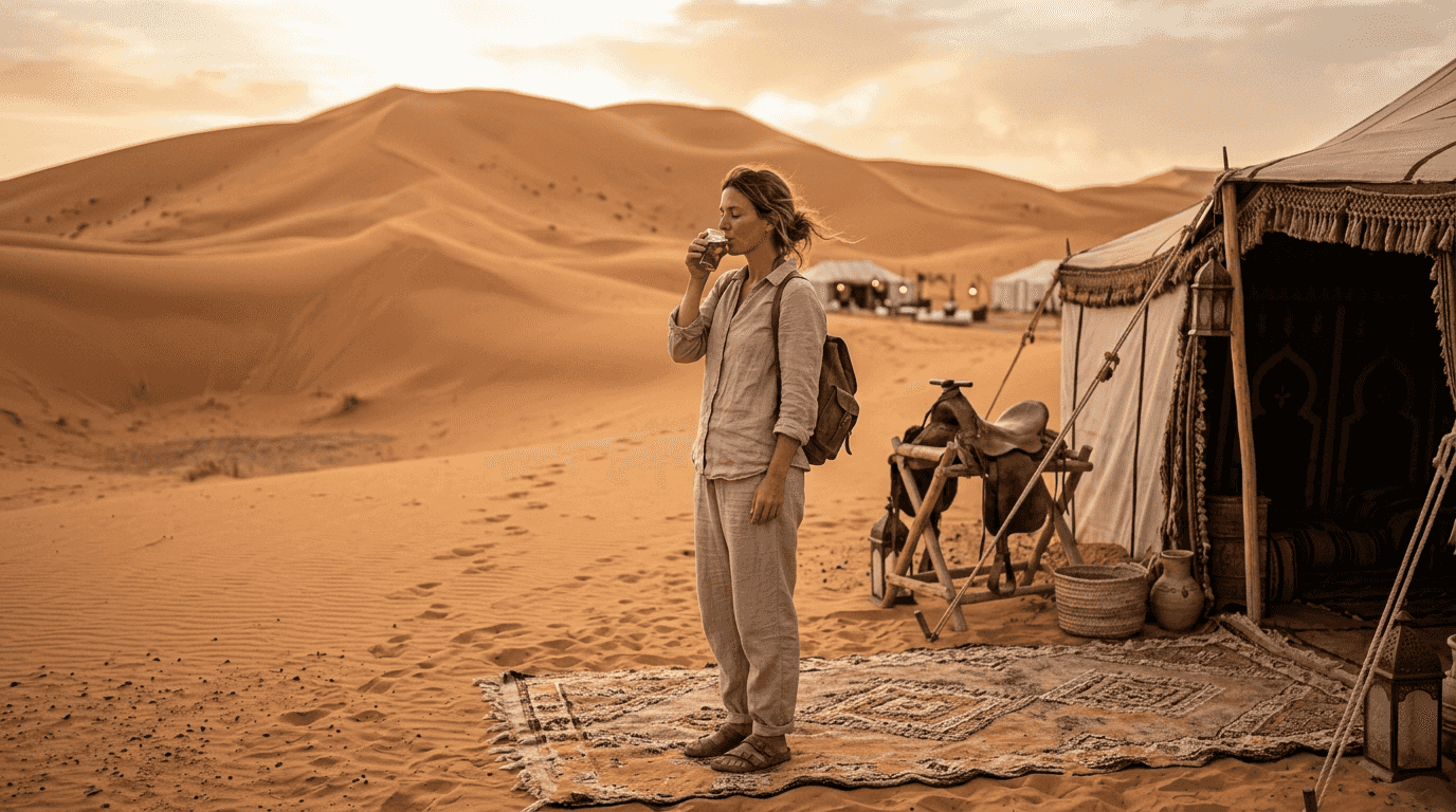 Luxury camp in the Moroccan Sahara Desert