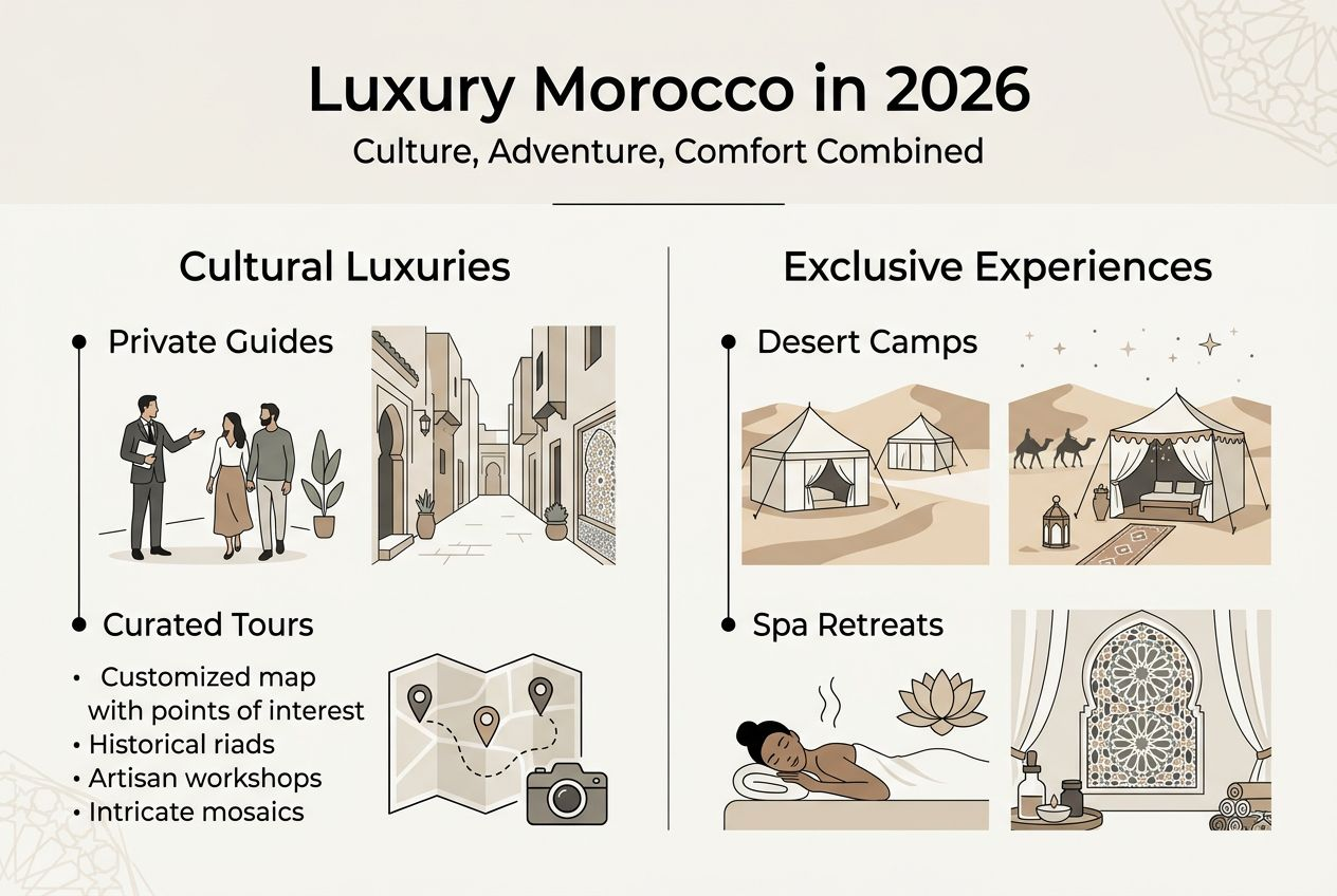 Infographic of Morocco luxury travel highlights