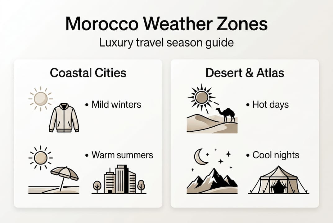 Infographic of Morocco climate for luxury travel