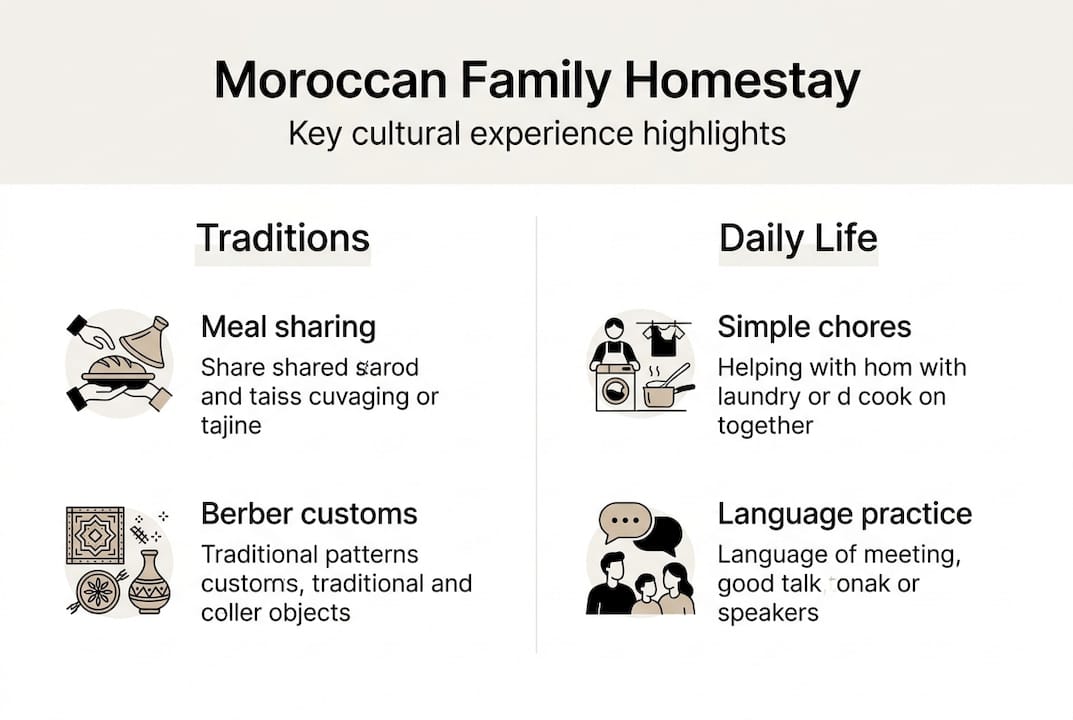 Infographic of main Moroccan homestay features