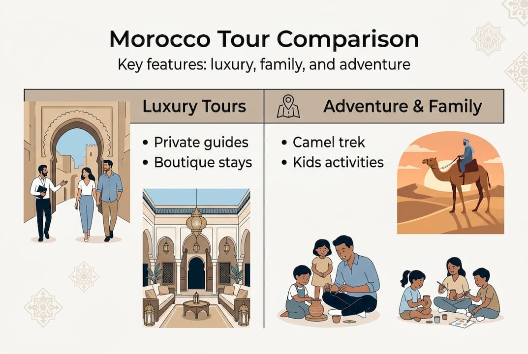 Infographic comparing Morocco travel packages