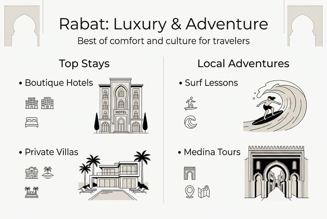 Infographic Rabat luxury hotels and local adventures