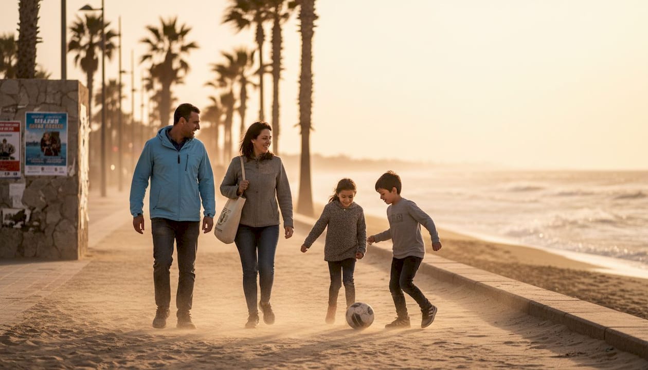 Discover Morocco's Coastal Towns: Luxury, Culture, and Adventure 1 Family walks on Agadir beach promenade