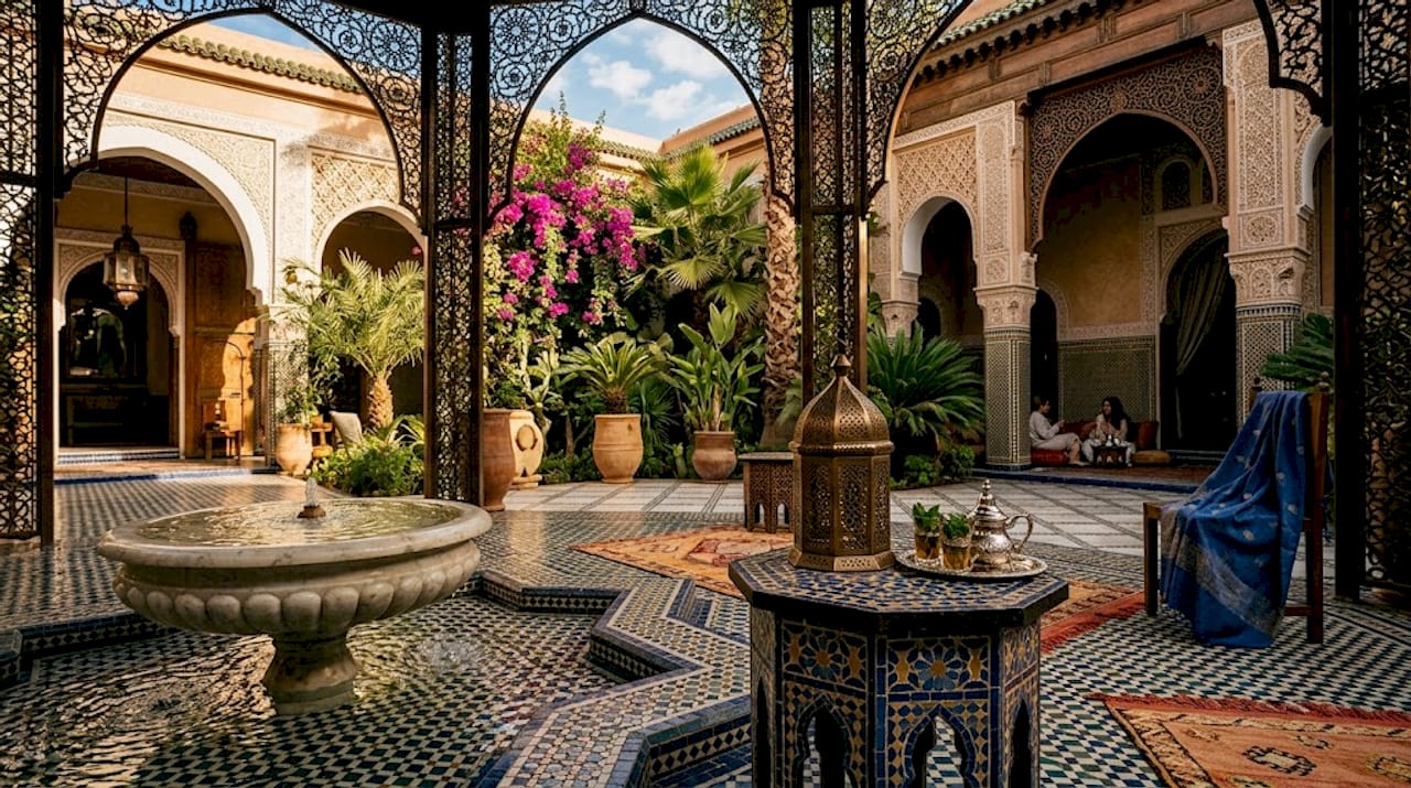 Morocco luxury travel: the ultimate guide for discerning travelers 1 Royal Mansour Marrakech luxury courtyard scene