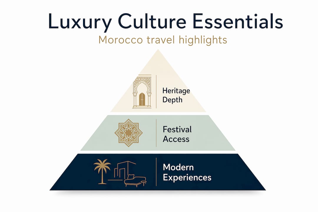 Hierarchy pyramid of Morocco luxury culture