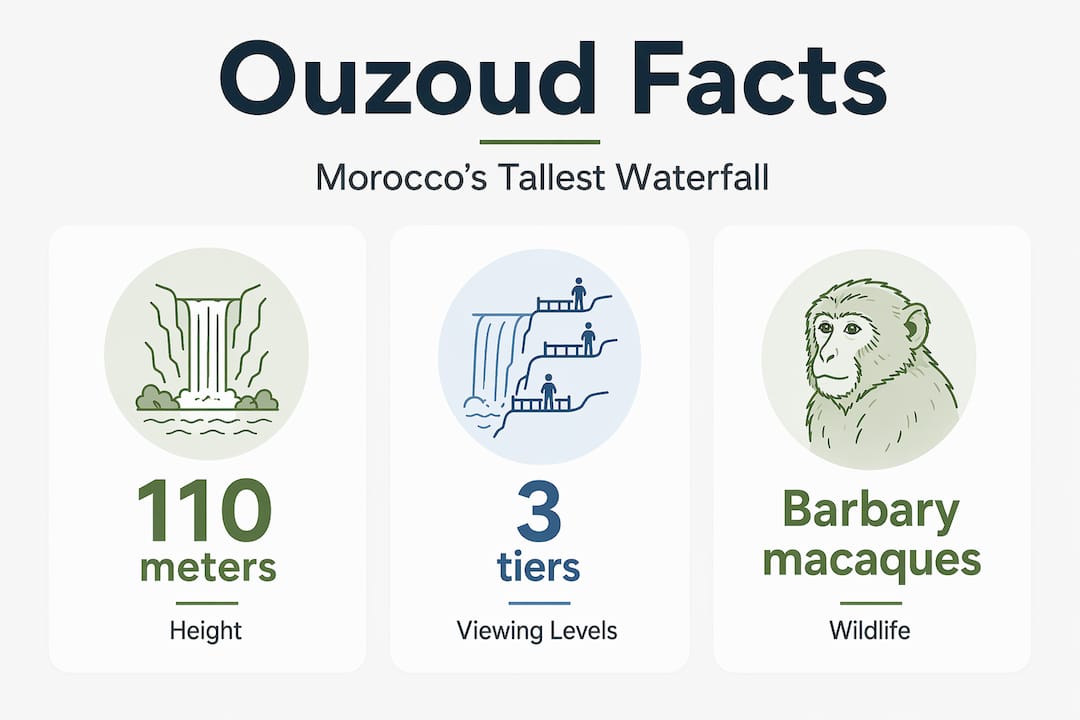Ouzoud waterfall quick facts stat infographic