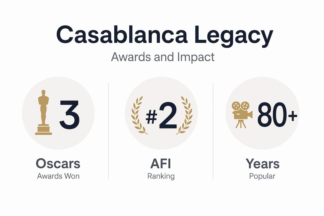 Casablanca movie awards and impact infographic