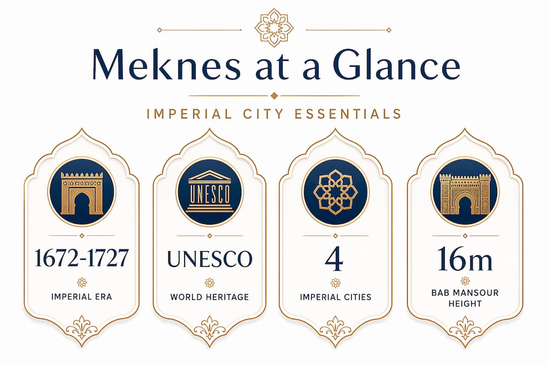 Meknes: Morocco's Imperial City Worth Discovering 2 Infographic Meknes key facts and highlights