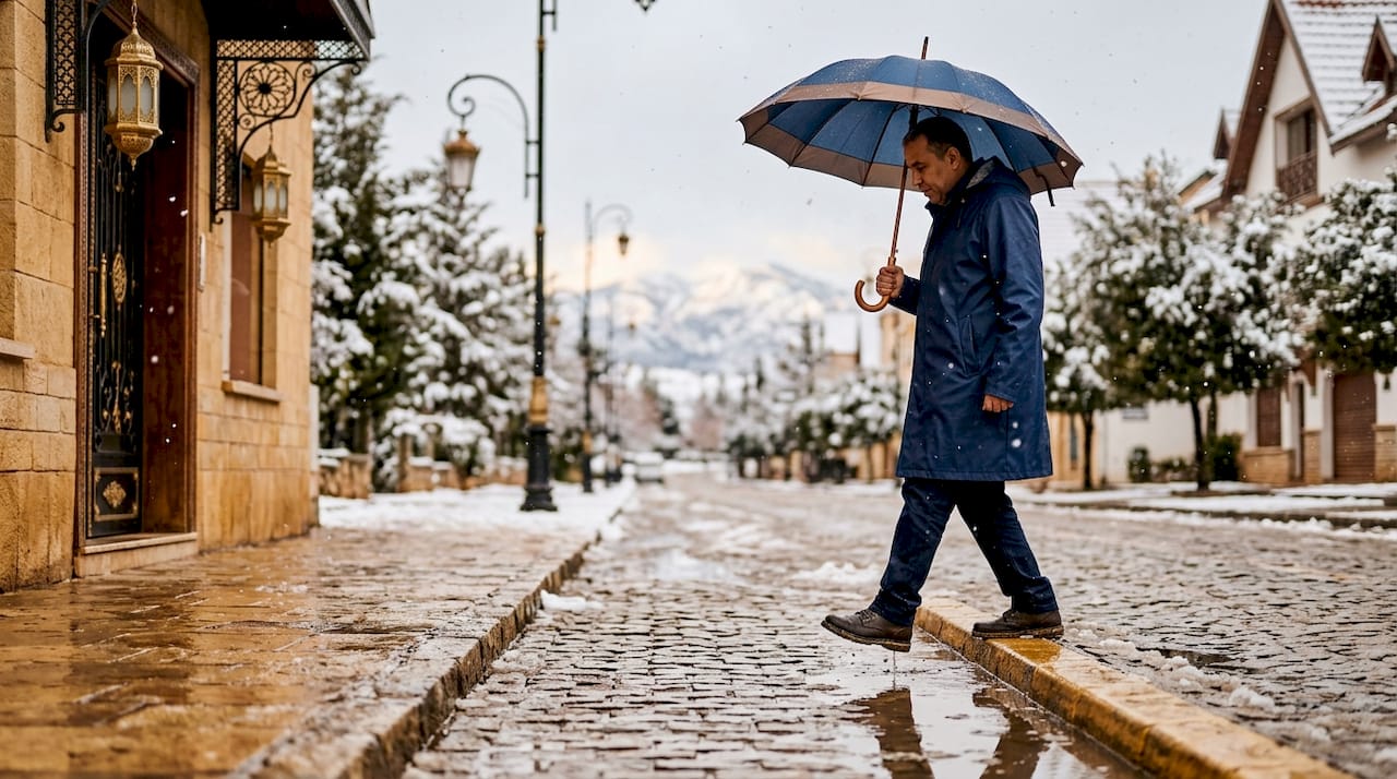 Morocco Weather: Your Seasonal Travel Guide 1 Casablanca winter rain and snow commute scene