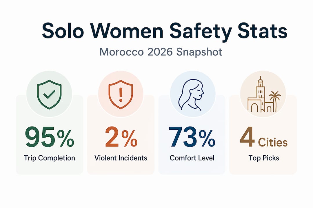 Infographic showing Morocco solo female travel statistics
