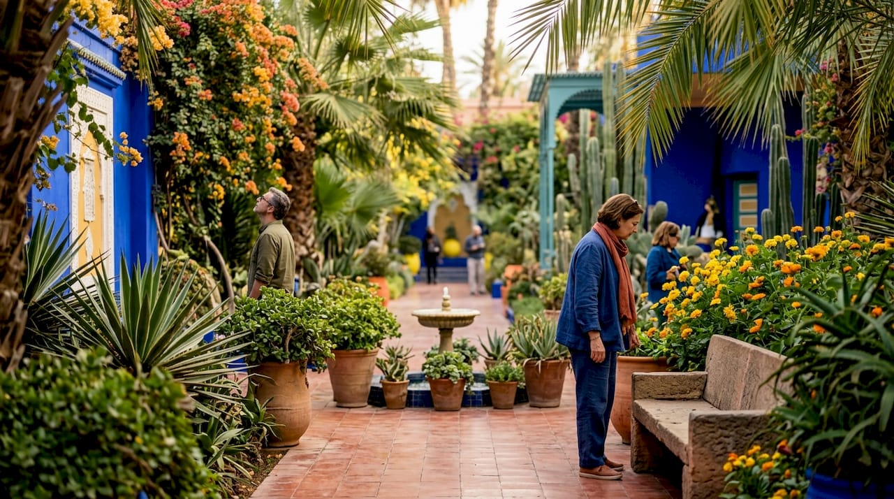 Peaceful path at Jardin Majorelle garden