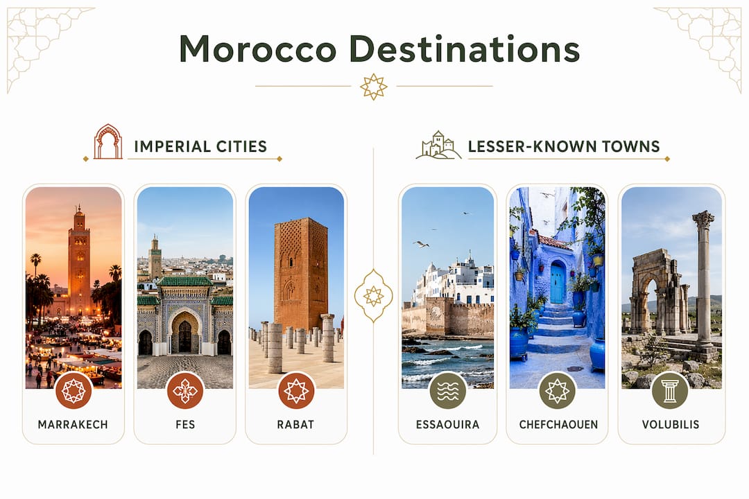 Infographic comparing Morocco destinations