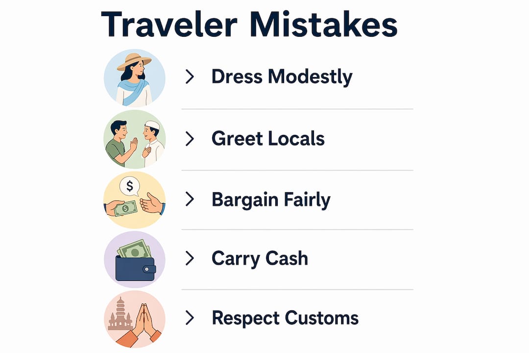 Infographic of top travel mistakes in Morocco