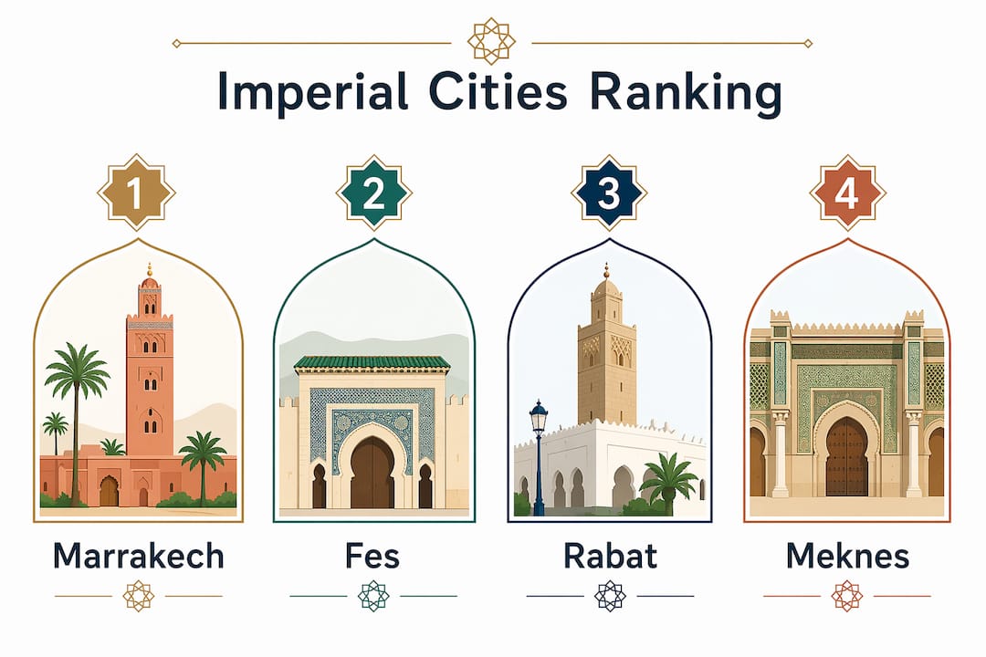 Infographic ranking Moroccan imperial cities
