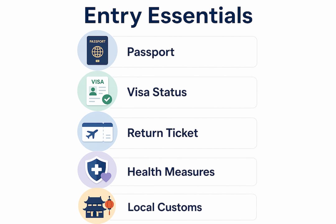 Infographic showing Moroccan entry steps and requirements