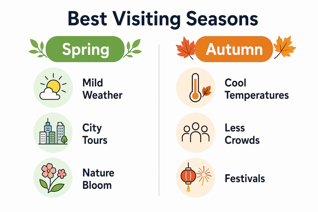 Infographic comparing best visiting seasons in Morocco