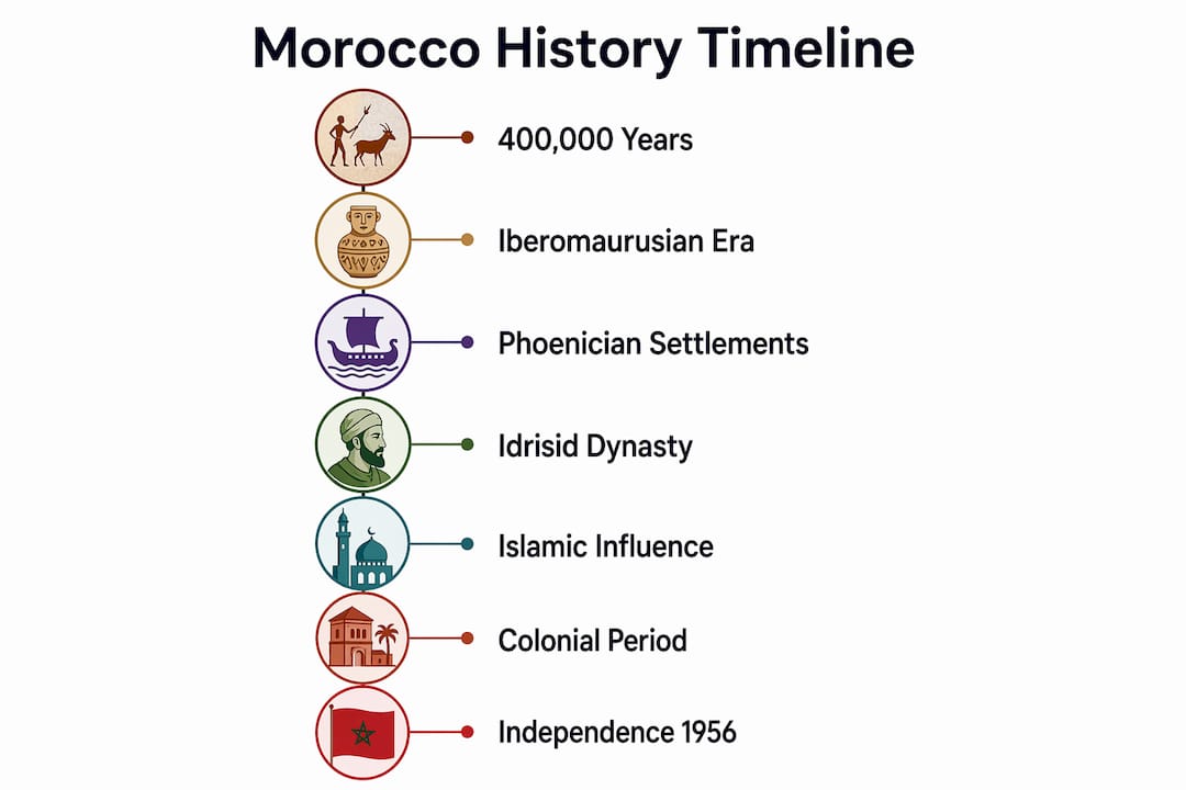 Infographic showing Morocco's historical timeline