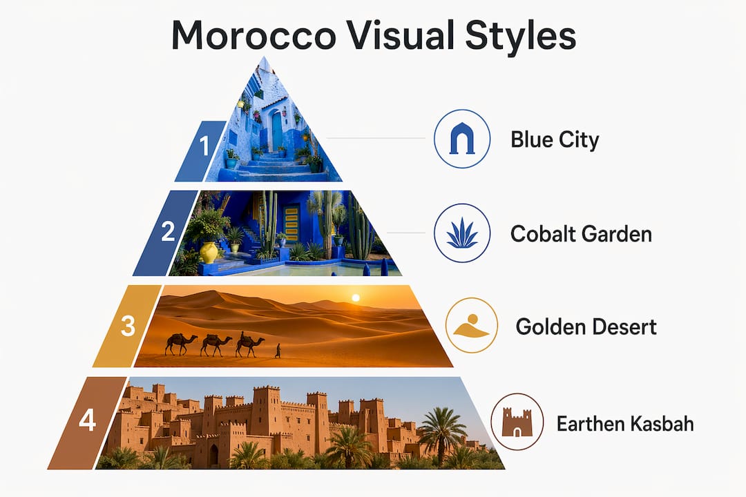Infographic showing Morocco photography visual styles hierarchy