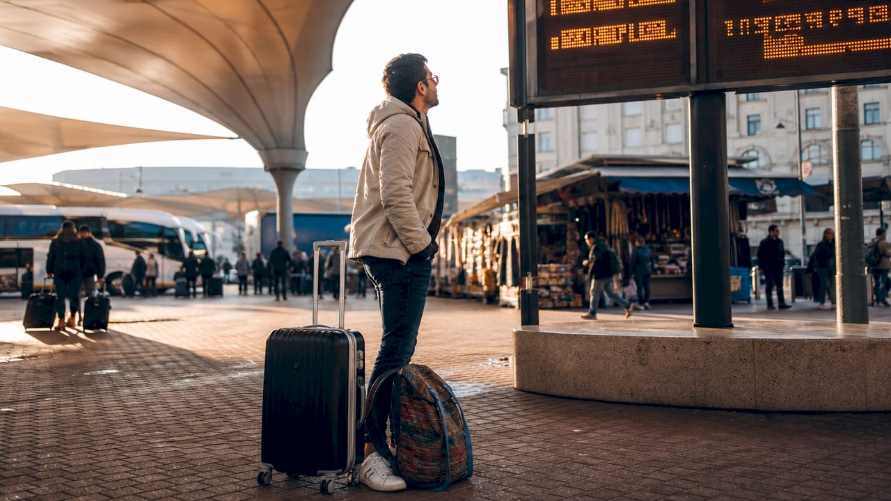 Morocco Tours from Spain: Your Travel Guide 1 Traveler waiting at Madrid airport gate for Morocco flight