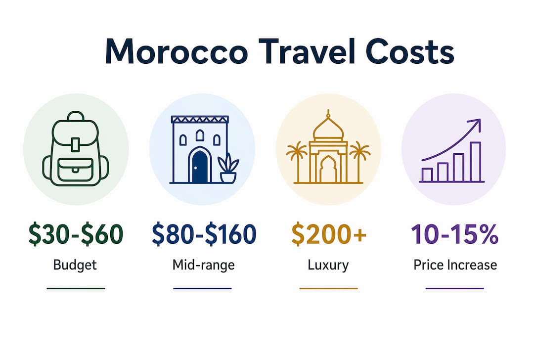 Infographic showing Morocco travel cost categories