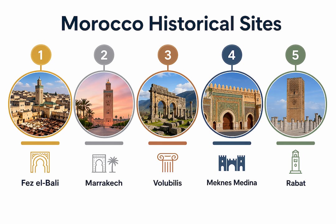 Infographic ranking major Moroccan historical sites