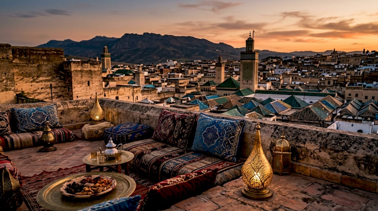 Morocco Travel Agency: Plan Your Luxury Tour 2 Rooftop view of luxury Marrakech medina