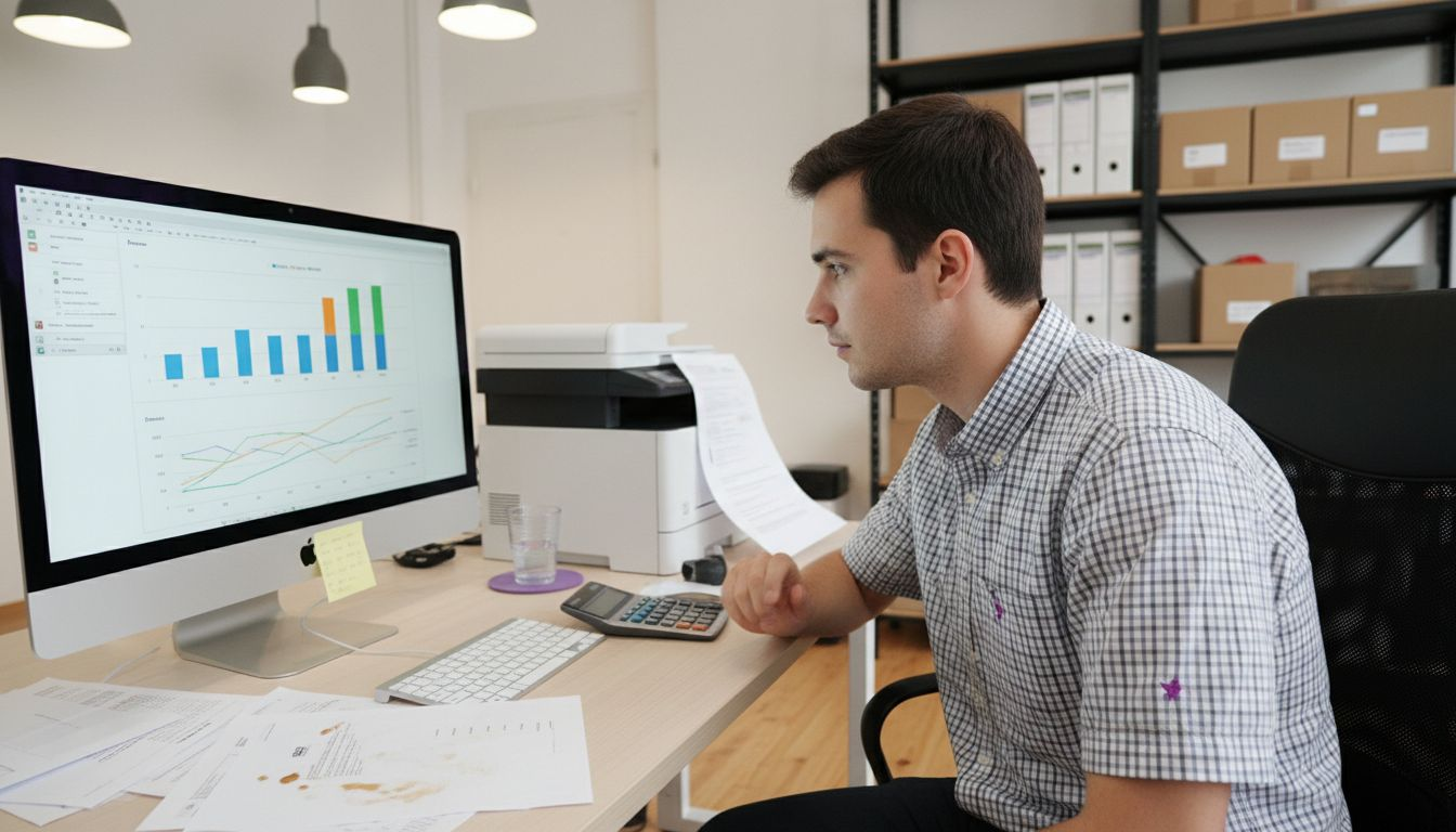 Directivo de una pyme impulsando la automatización en su empresa desde la oficina