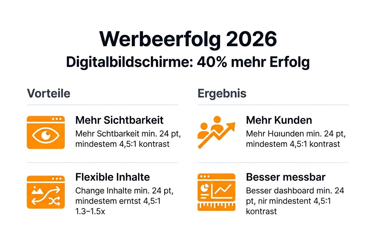 Infografik veranschaulicht, wie effektiv digitale Screens für Werbezwecke eingesetzt werden können.