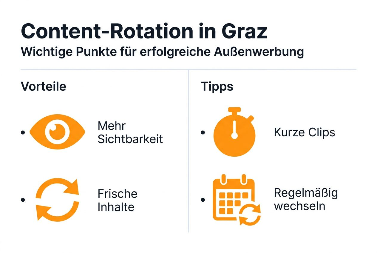 Grafische Übersicht: So funktioniert Content-Wechsel bei Außenwerbung in Graz