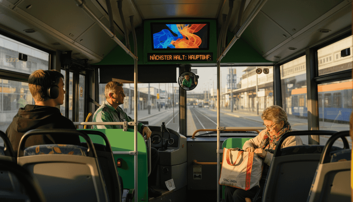 Digitales Werbedisplay im Grazer Stadtbus