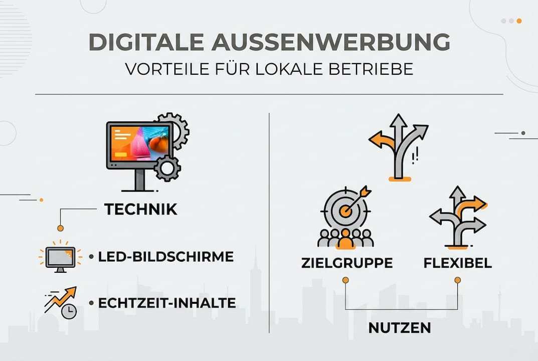 Infografik: Die wichtigsten Vorteile digitaler Außenwerbung für lokale Unternehmen