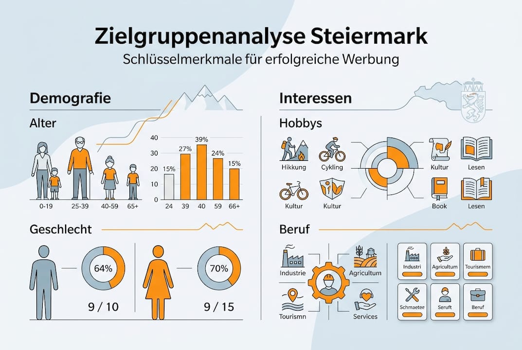 Übersichtliche Infografik zur Zielgruppenanalyse in der Steiermark