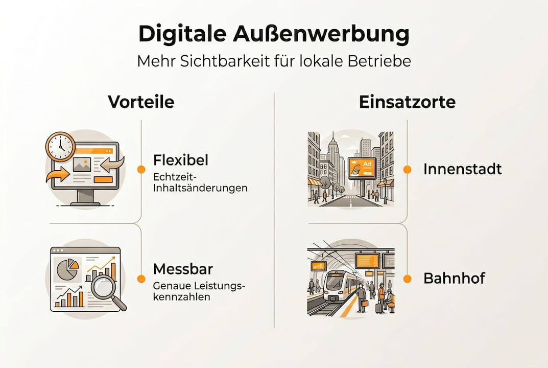 Infografik: Wo Außenwerbung wirkt und welche Vorteile sie bietet