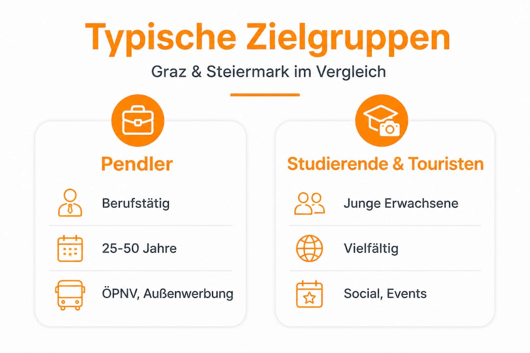 Vergleich der Zielgruppen in Graz und der Steiermark – Infografik