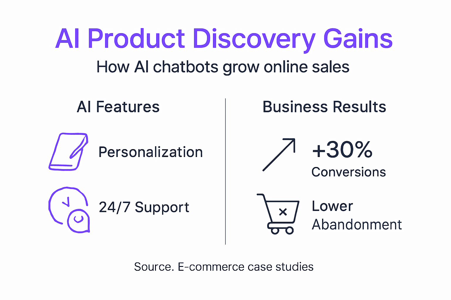 Infographic showing AI features and sales gains