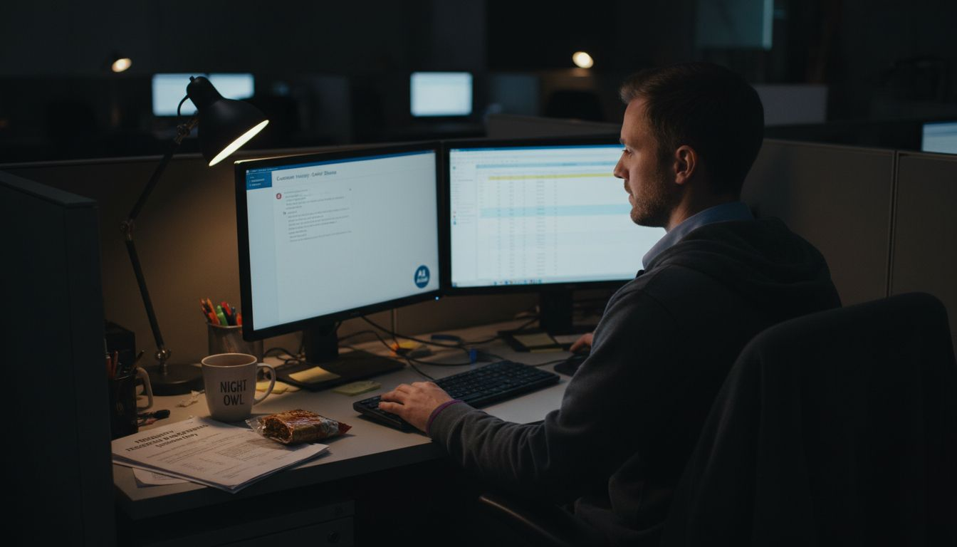 Support agent handling late-night AI chats