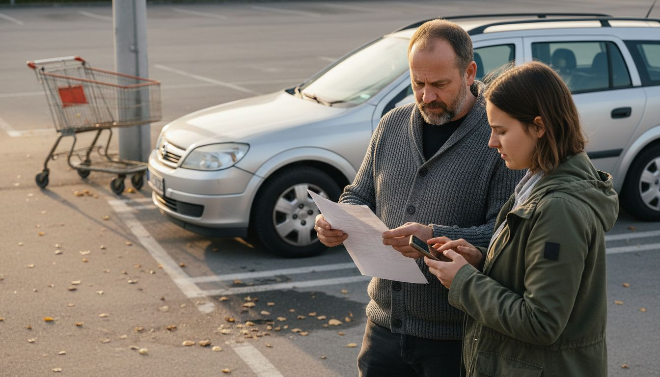 Preisverhandlung beim Gebrauchtwagenkauf direkt auf dem Parkplatz