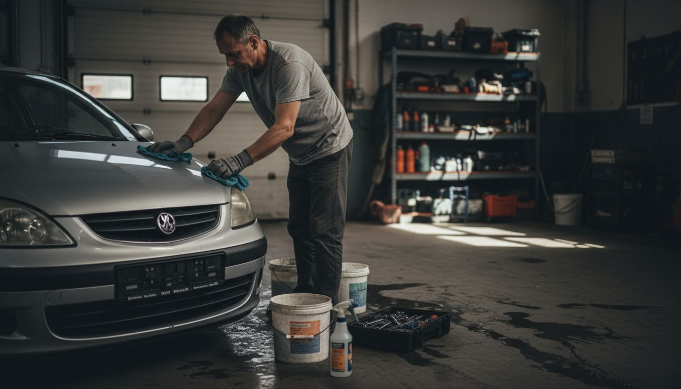Professionelle Fahrzeugpflege direkt in Ihrer Werkstattgarage – für ein glänzendes Ergebnis und Werterhalt Ihres Autos.