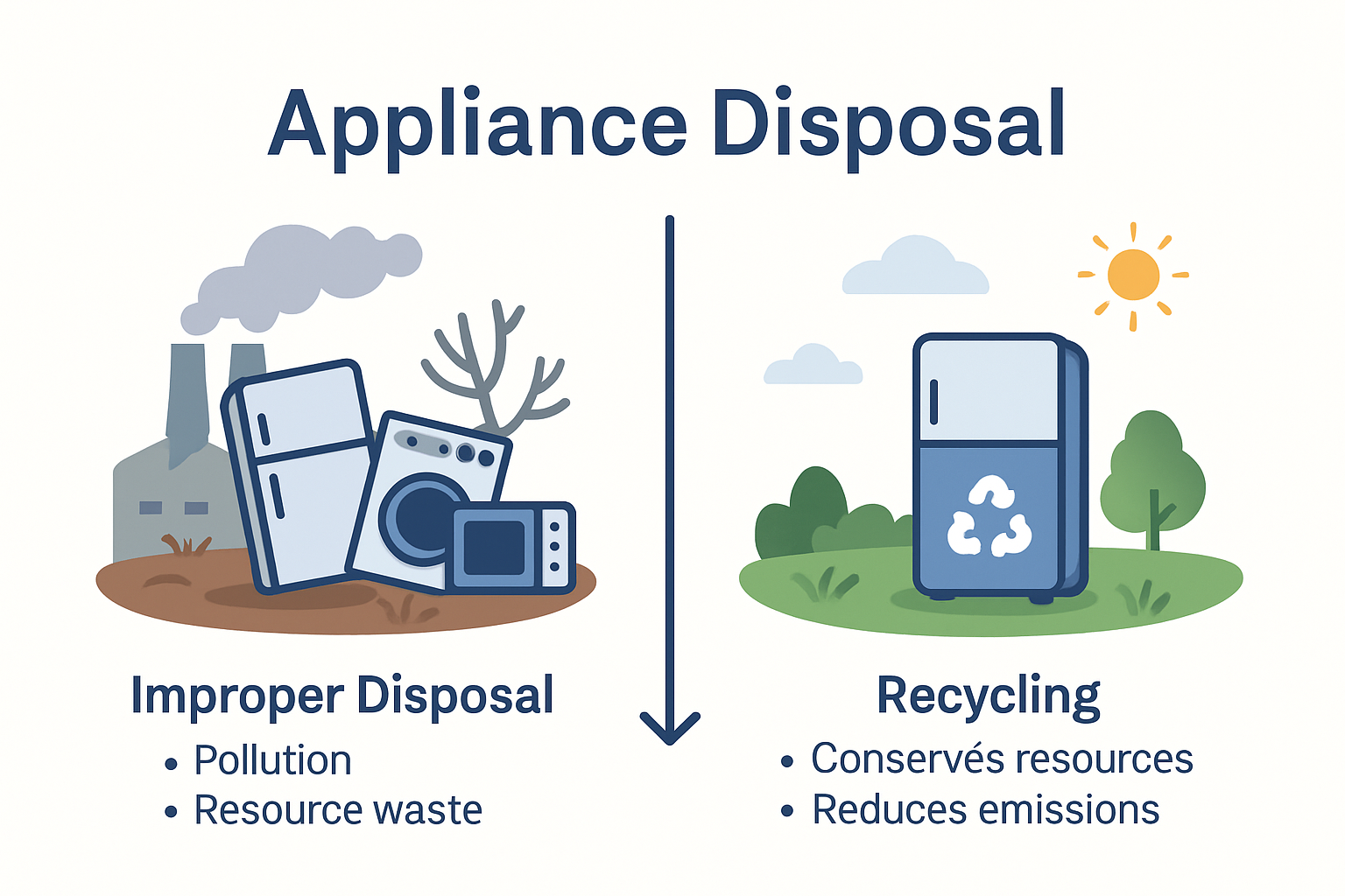 Infographic showing how recycling appliances helps the environment