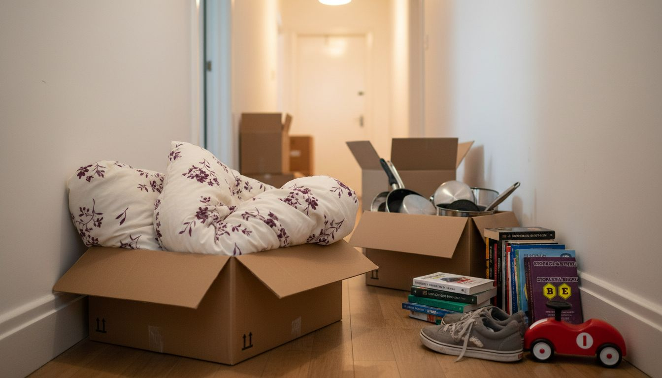 Various removal boxes showing size differences