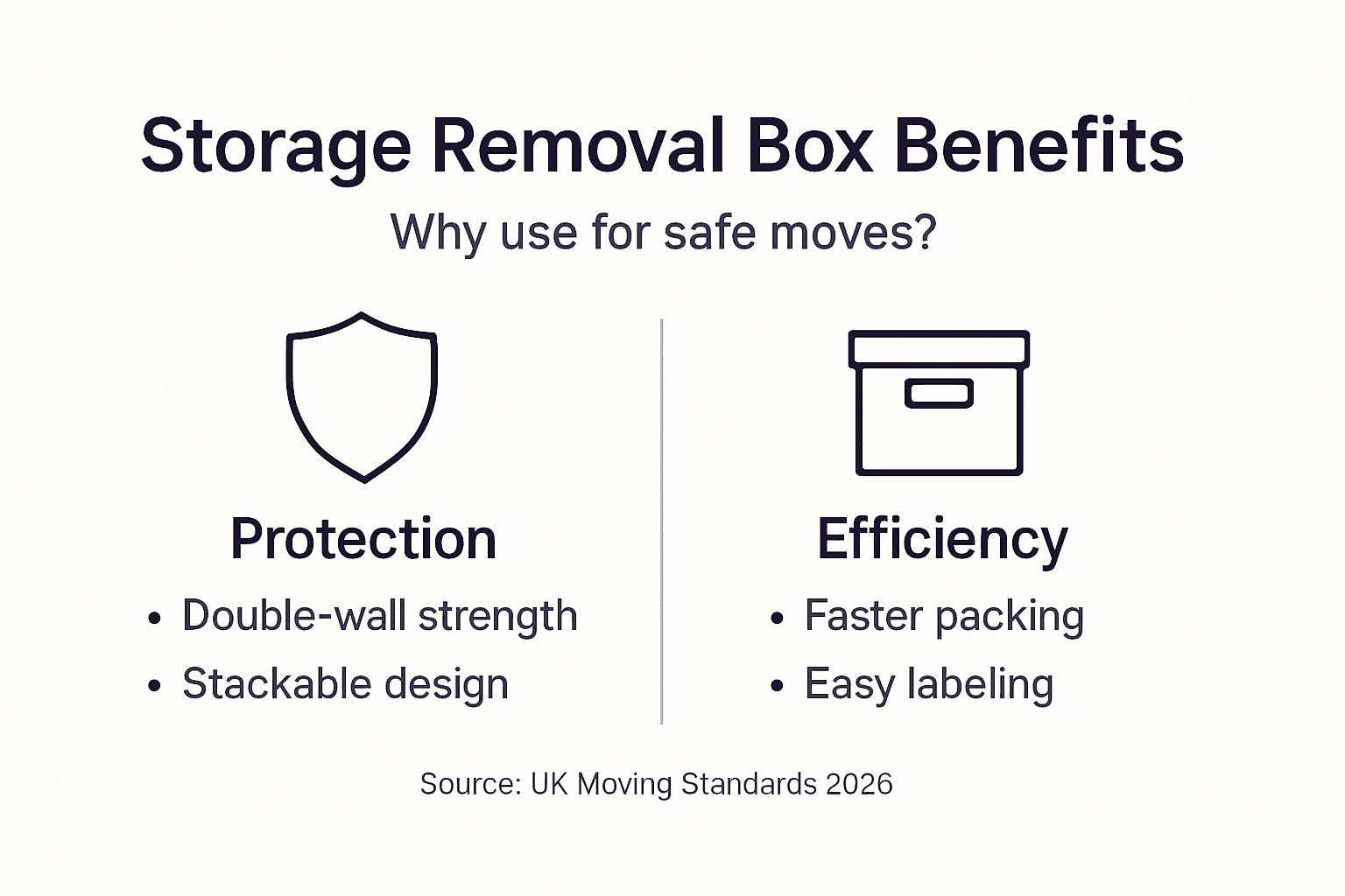 Infographic highlighting storage removal box benefits