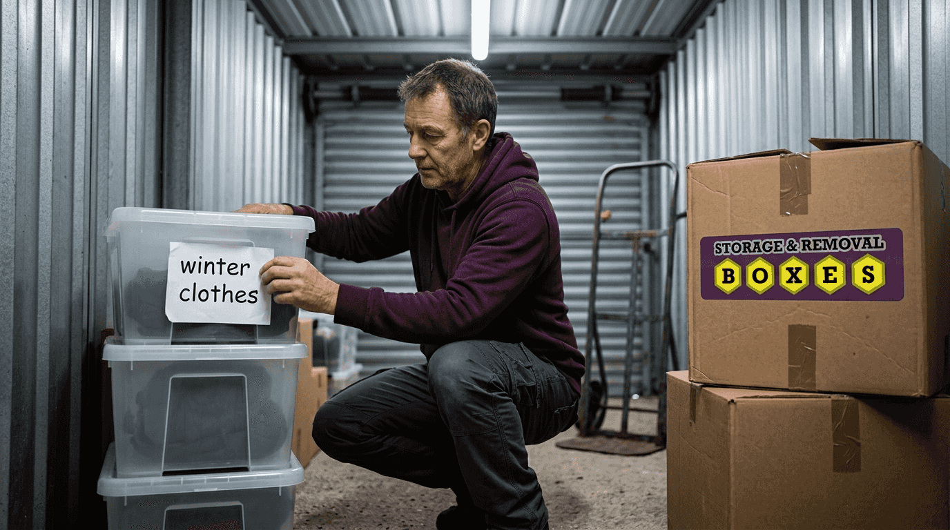 Stacking sturdy boxes in storage inline