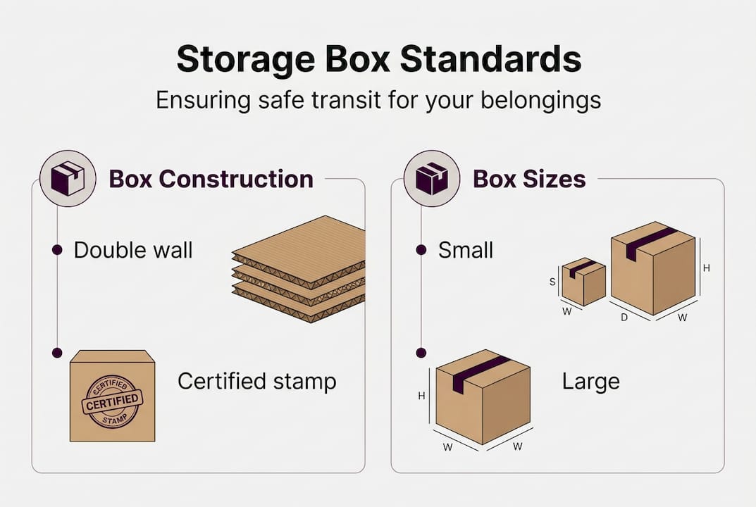 Infographic shows standards and certified box sizes